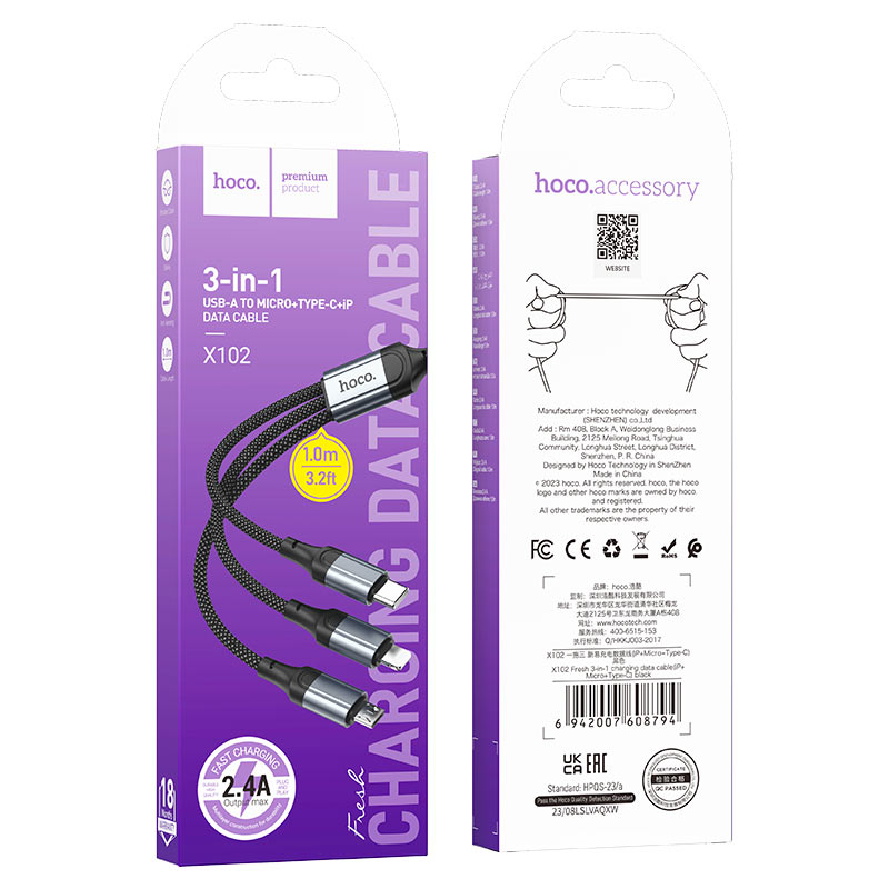 Hoco X102 Cable 3 en 1
